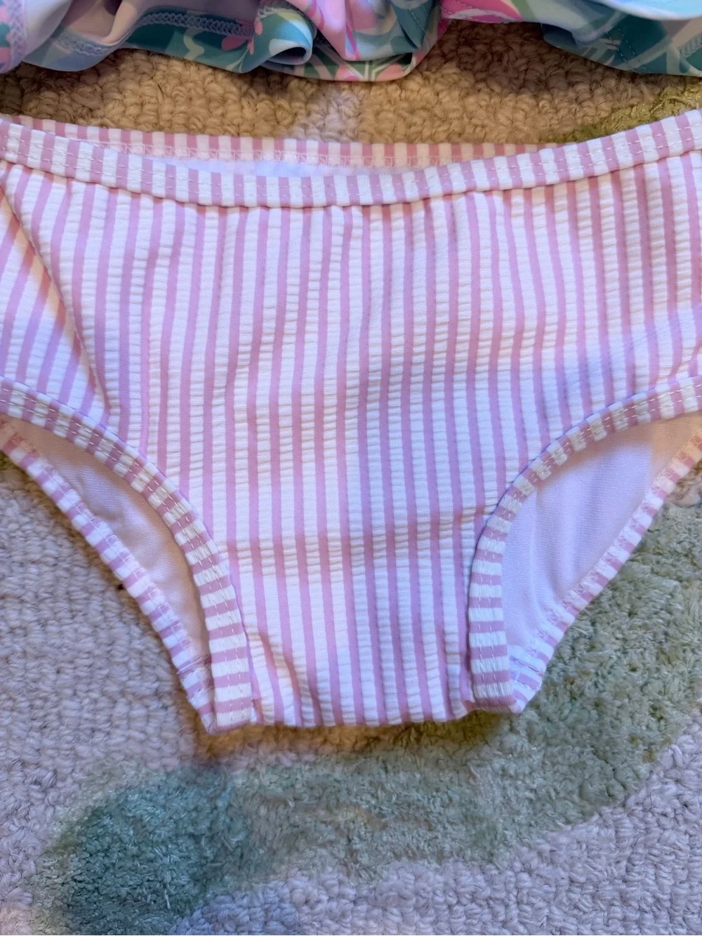 Ruffle Butts Pastel Pink & Mint Floral Rashguard Set